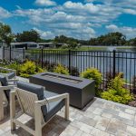 lake and outdoor seating